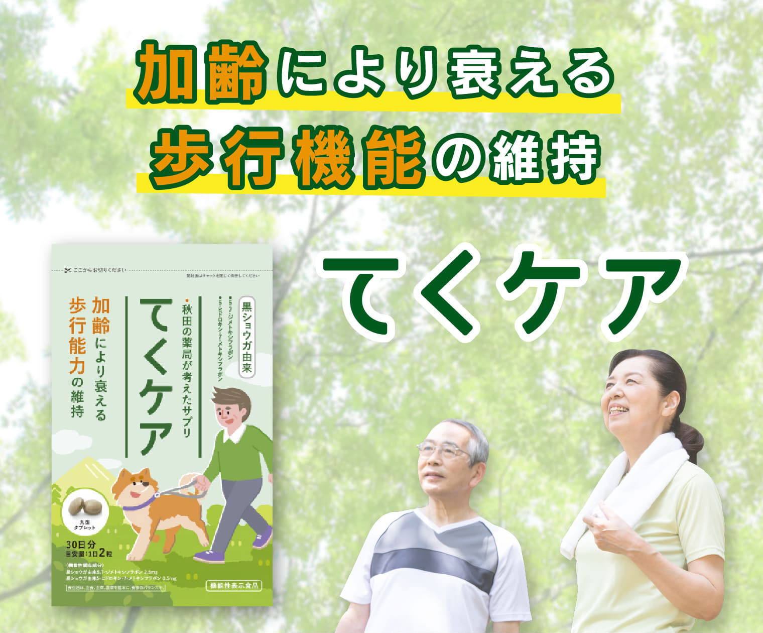 加齢により衰える歩行機能の維持てくケア